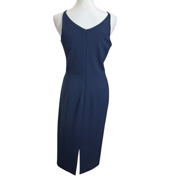 Dress the Population Lyla Navy Midi Dress V-Neck Women’s Size Medium - Picture 6 of 9